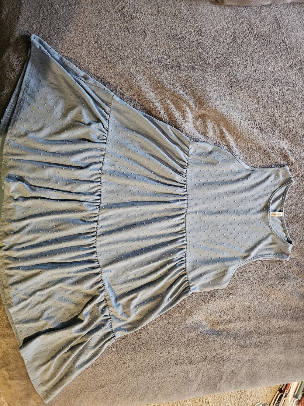 Sleeveless Tiered Midi Dress in Light Blue